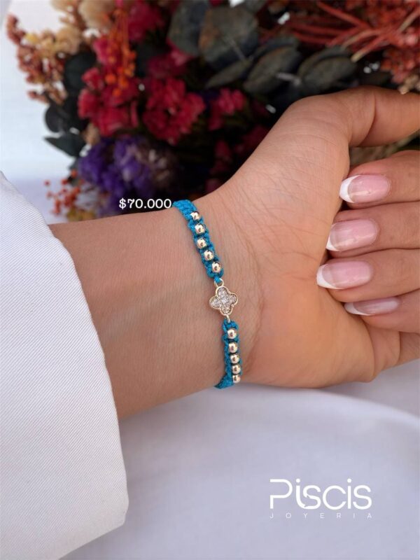 Manilla Flor Azul balin 3mm
