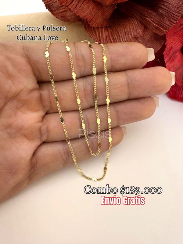 Combo Pulsera+Tobillera Cubana Love