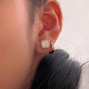 Arete Trébol blanco 9mm